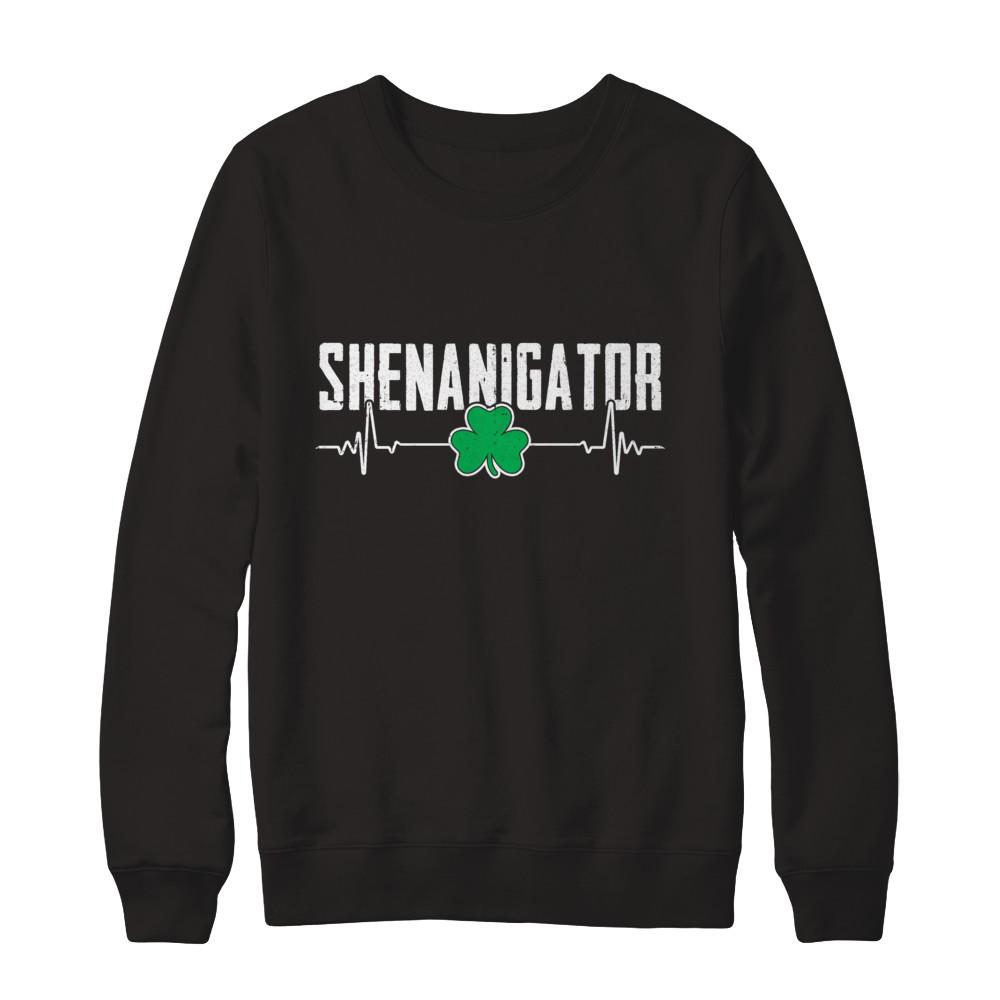 Shenanigator Happy St Patrick's Day-T-Shirt & Hoodie-Crewneck Sweatshirt-Black