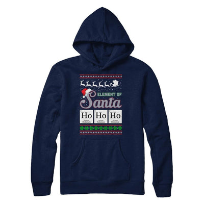 Hohoho Element Of Santa Chemistry Christmas-T-Shirt & Sweatshirt-Pullover Hoodie-Navy