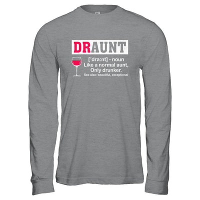 Funny Drunk Aunt Definition Drink Wine Lover-T-Shirt & Hoodie-Long Sleeve T-Shirt-Sport Grey