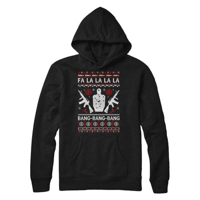 Bang Bang Bang AR-15 Gun Point Ugly Christmas Sweater-T-Shirt & Sweatshirt-Pullover Hoodie-Black
