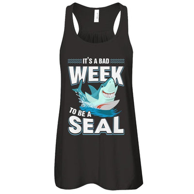 It's A Bad Week To Be A Seal Shark-T-Shirt & Tank Top-Women's Flowy Racerback Tank-Black