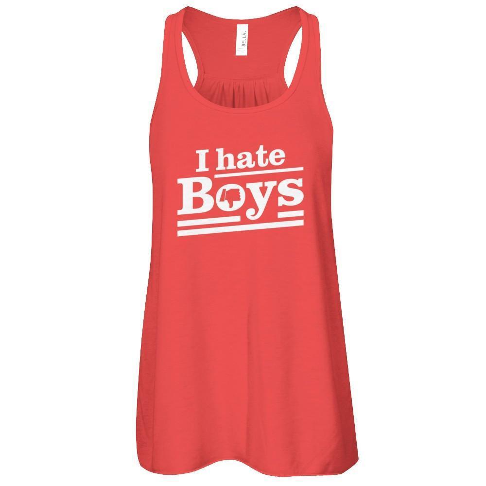 I Hate Boys-T-Shirt & Tank Top-Women's Flowy Racerback Tank-Red