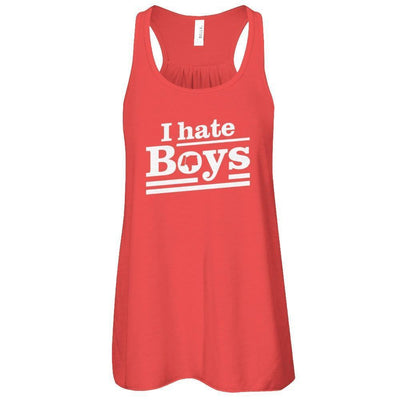 I Hate Boys-T-Shirt & Tank Top-Women's Flowy Racerback Tank-Red