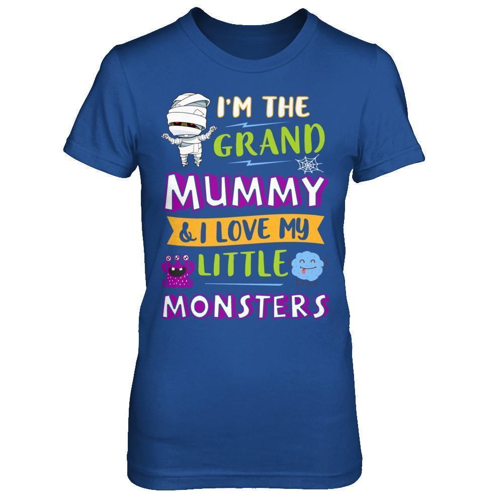 Halloween I'm The Grand Mummy And I Love My Little Monsters-T-Shirt & Hoodie-Women's T-Shirt-Royal