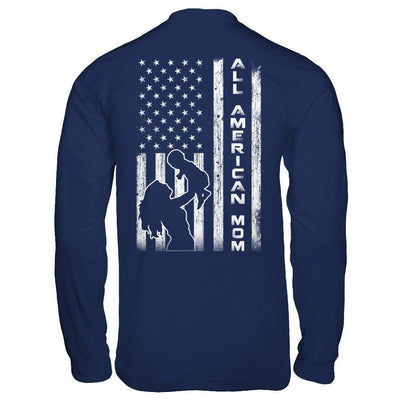 All American Mom Flag-T-Shirt & Hoodie-Long Sleeve T-Shirt-Navy