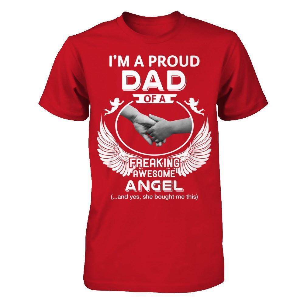 I'm A Proud Dad Of A Freaking Awesome Angel-T-Shirt & Hoodie-Classic T-Shirt-Red