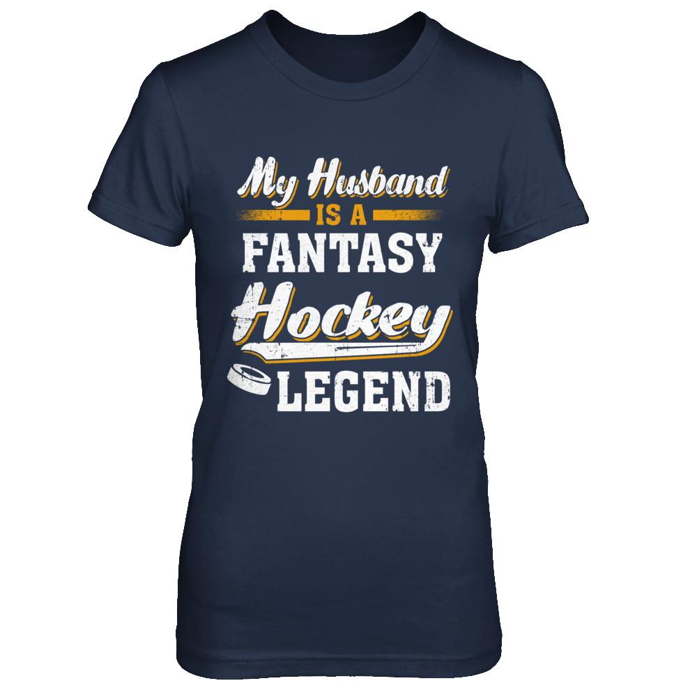 My Husband Is A Fantasy Hockey Legend-T-Shirt & Hoodie-Women's T-Shirt-Navy