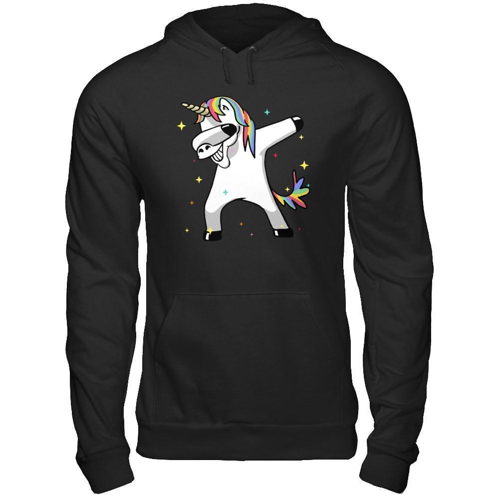 Funny Unicorn Dabbing-T-Shirt & Hoodie-Pullover Hoodie-Black