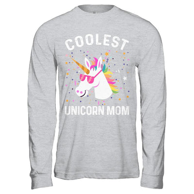 Coolest Unicorn Mom Cute Funny Unicorn Mothers Day-T-Shirt & Hoodie-Long Sleeve T-Shirt-Sport Grey