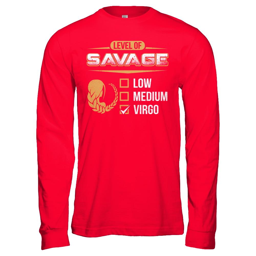 Level Of Savage Virgo-T-Shirt & Hoodie-Long Sleeve T-Shirt-Red