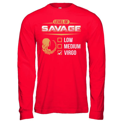 Level Of Savage Virgo-T-Shirt & Hoodie-Long Sleeve T-Shirt-Red