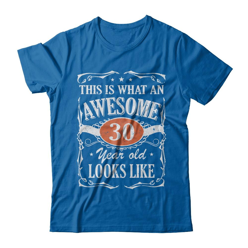 Vintage This Is What An Awesome 30 Year Old 1991 Birthday-T-Shirt & Hoodie-Classic T-Shirt-Royal