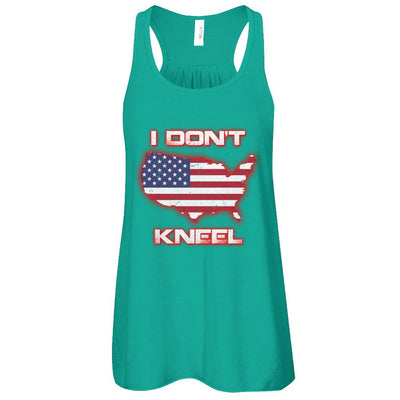 I Don't Kneel Us American Flag-T-Shirt & Tank Top-Women's Flowy Racerback Tank-Kelly