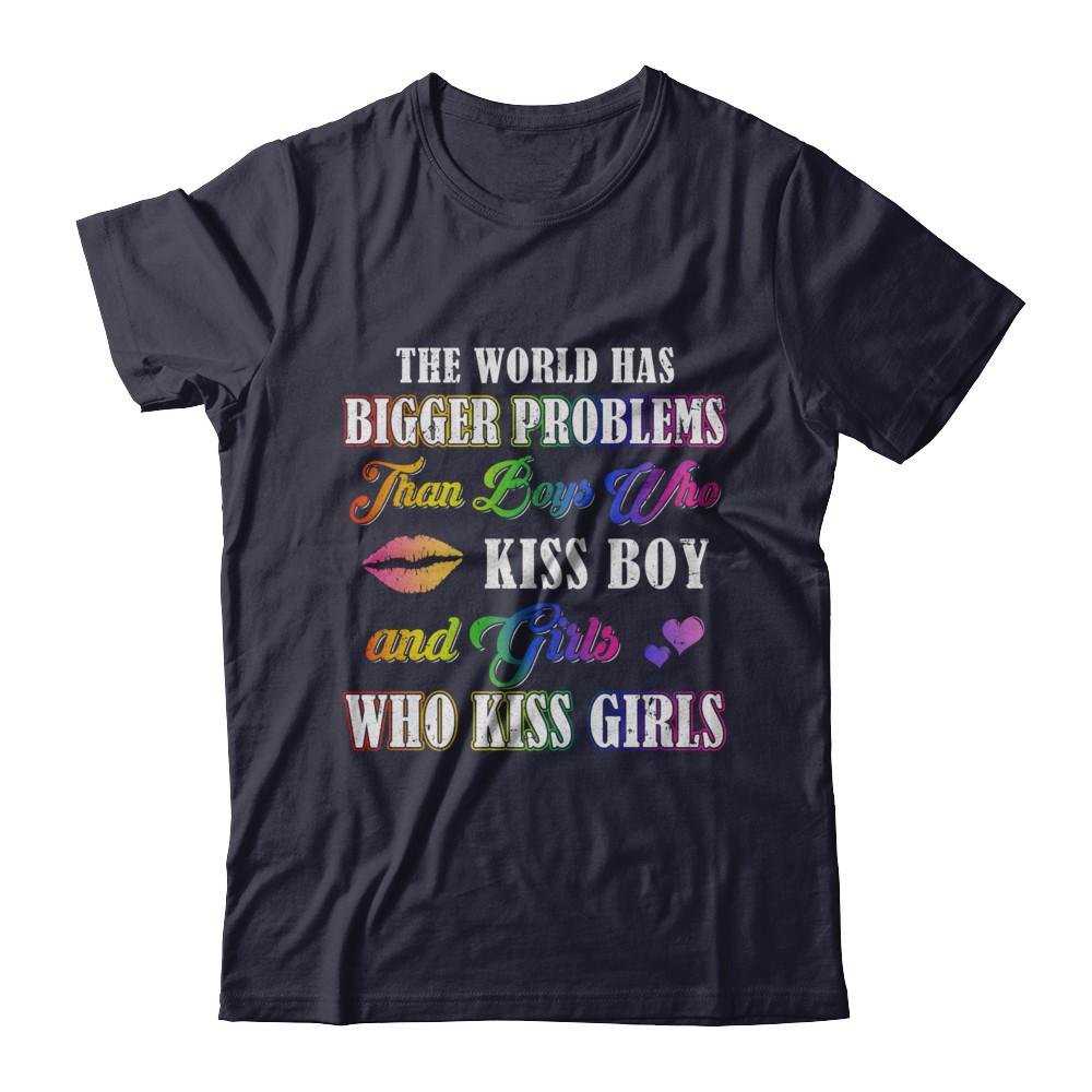 Lgbt Gay Lesbian The World Has Bigger Problems Than Boys-T-Shirt & Hoodie-Premium T-Shirt-Midnight Navy