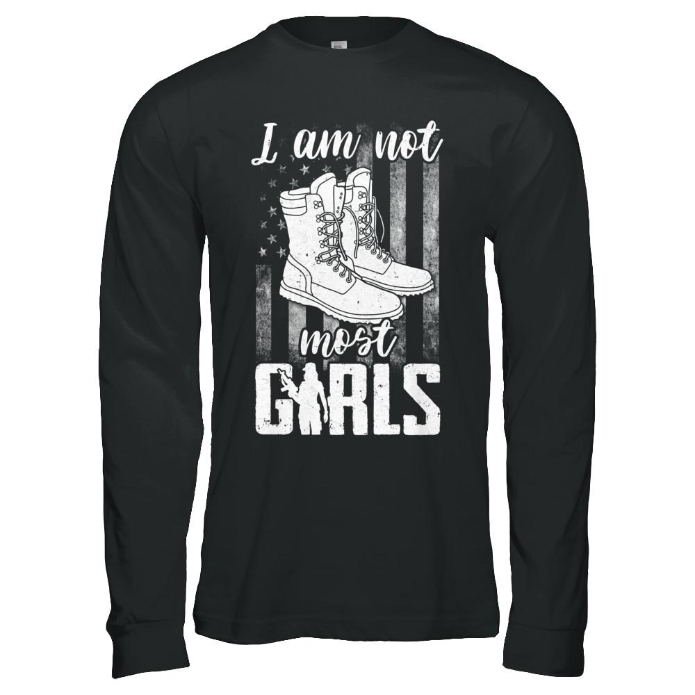I AM NOT MOST GIRLS Veteran Woman-T-Shirt & Hoodie-Long Sleeve T-Shirt-Black