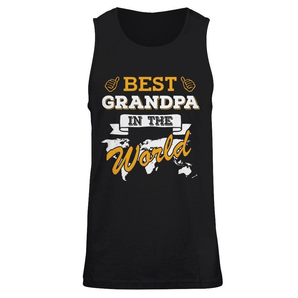 Best Grandpa In The World-T-Shirt & Hoodie-Unisex Tank-Black