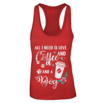 All I Need Is Love And Coffee And A Dog-T-Shirt & Tank Top-Women's Ideal Racerback Tank-Red