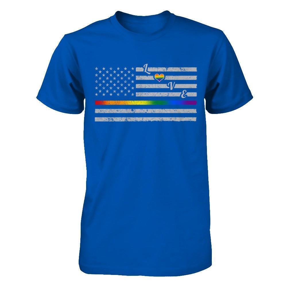 Love Rainbow Heart Flag Lesbian Gay Pride Lgbt-T-Shirt & Hoodie-Premium T-Shirt-Royal