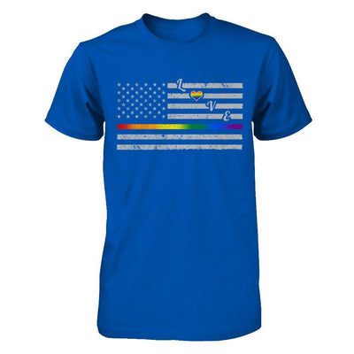 Love Rainbow Heart Flag Lesbian Gay Pride Lgbt-T-Shirt & Hoodie-Premium T-Shirt-Royal