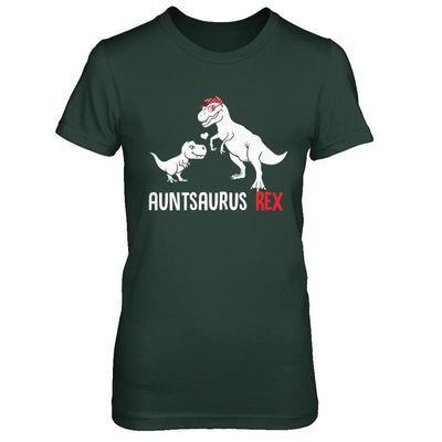 Aunt Saurus Auntsaurus T-Rex Dinosaur Gift For Aunt-T-Shirt & Hoodie-Women's T-Shirt-Forest Green