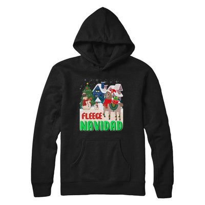 Fleece Navidad Llama Christmas Gifts Spanish-T-Shirt & Sweatshirt-Pullover Hoodie-Black