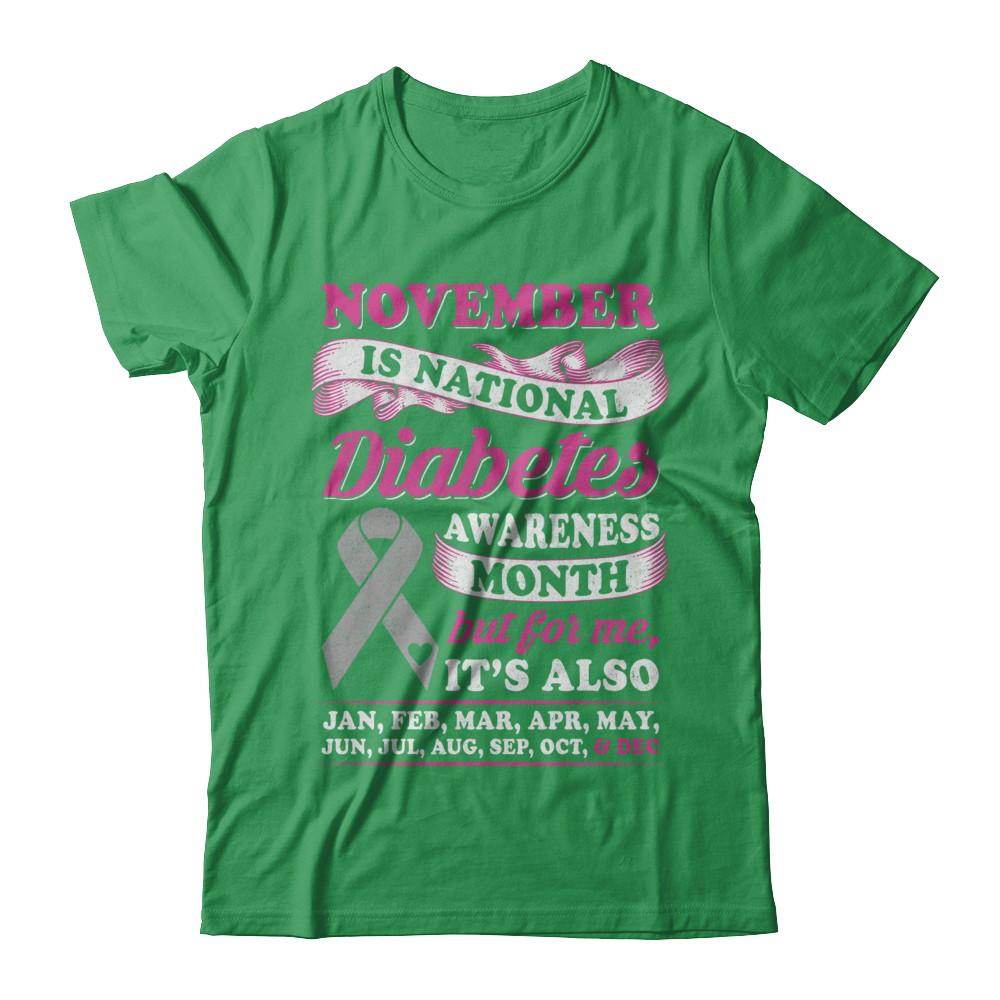 November Is National Diabetes Awareness Month-T-Shirt & Hoodie-Premium T-Shirt-Kelly Green