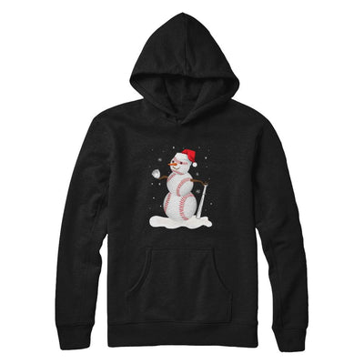 Christmas Baseball Snowman Christmas-T-Shirt & Sweatshirt-Pullover Hoodie-Black