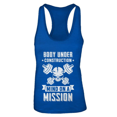 Body Under Construction Mind On A Mission Weight Lifting-T-Shirt & Tank Top-Women's Ideal Racerback Tank-Royal