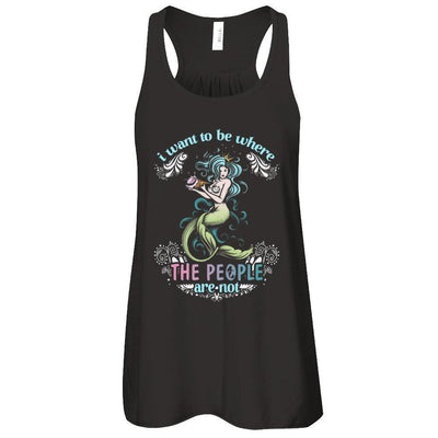 I Want To Be Where The People Are Not-T-Shirt & Tank Top-Women's Flowy Racerback Tank-Black