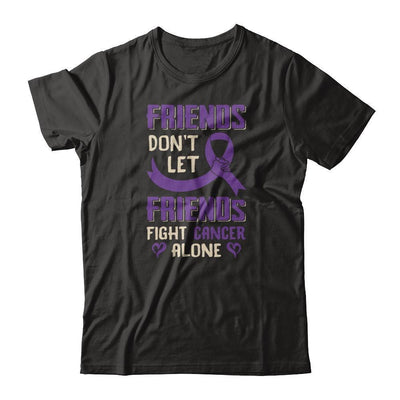 Friends Don't Let Friends Fight Cancer Alone Purple Violet Awareness-T-Shirt & Tank Top-Premium T-Shirt-Black