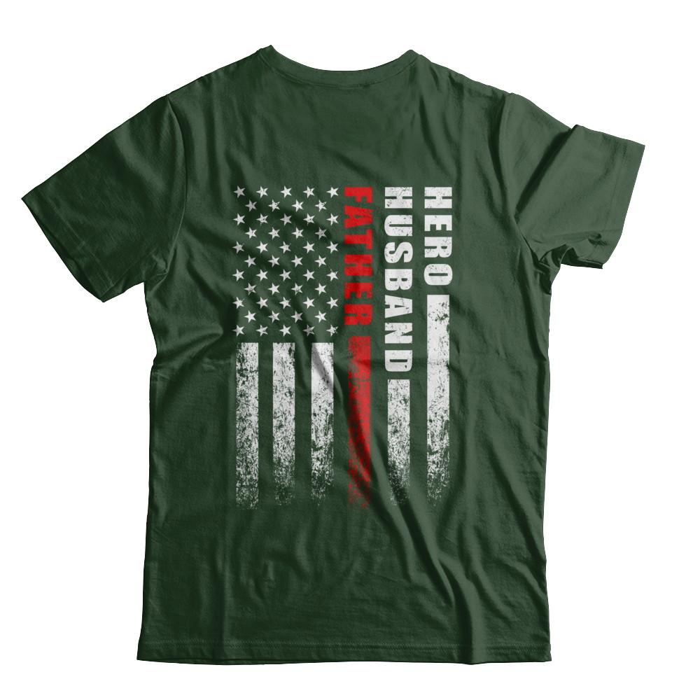 Fireman Firefighter Husband Dad Hero Fathers Day Gift-T-Shirt & Hoodie-Classic T-Shirt-Forest Green