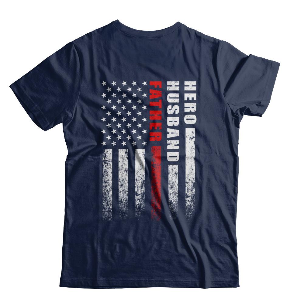 Fireman Firefighter Husband Dad Hero Fathers Day Gift-T-Shirt & Hoodie-Classic T-Shirt-Navy