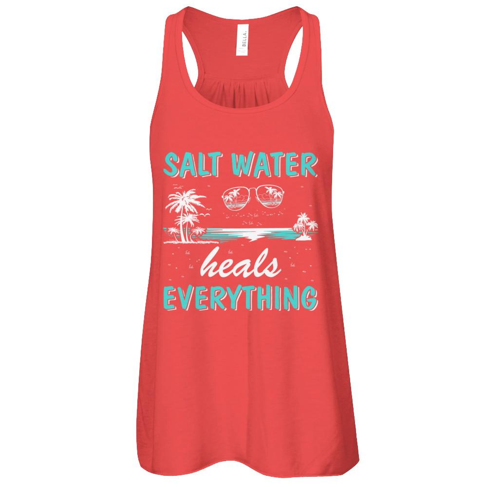 Saltwater Heals Everything-T-Shirt & Tank Top-Women's Flowy Racerback Tank-Red