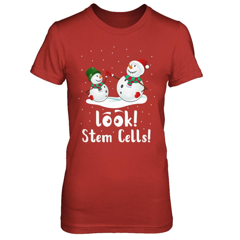 Look Stem Cells Funny Science Xmas Christmas Gifts-T-Shirt & Sweatshirt-Women's T-Shirt-Red