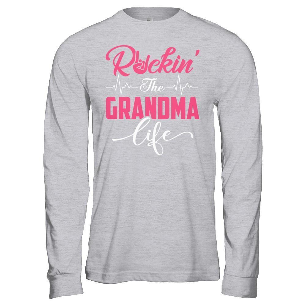 Rockin' The Grandma Life-T-Shirt & Hoodie-Long Sleeve T-Shirt-Sport Grey