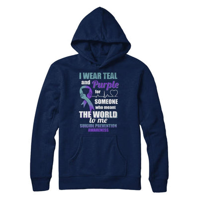 I Wear Teal And Purple For Someone Suicide Prevention Awareness-T-Shirt & Hoodie-Pullover Hoodie-Navy