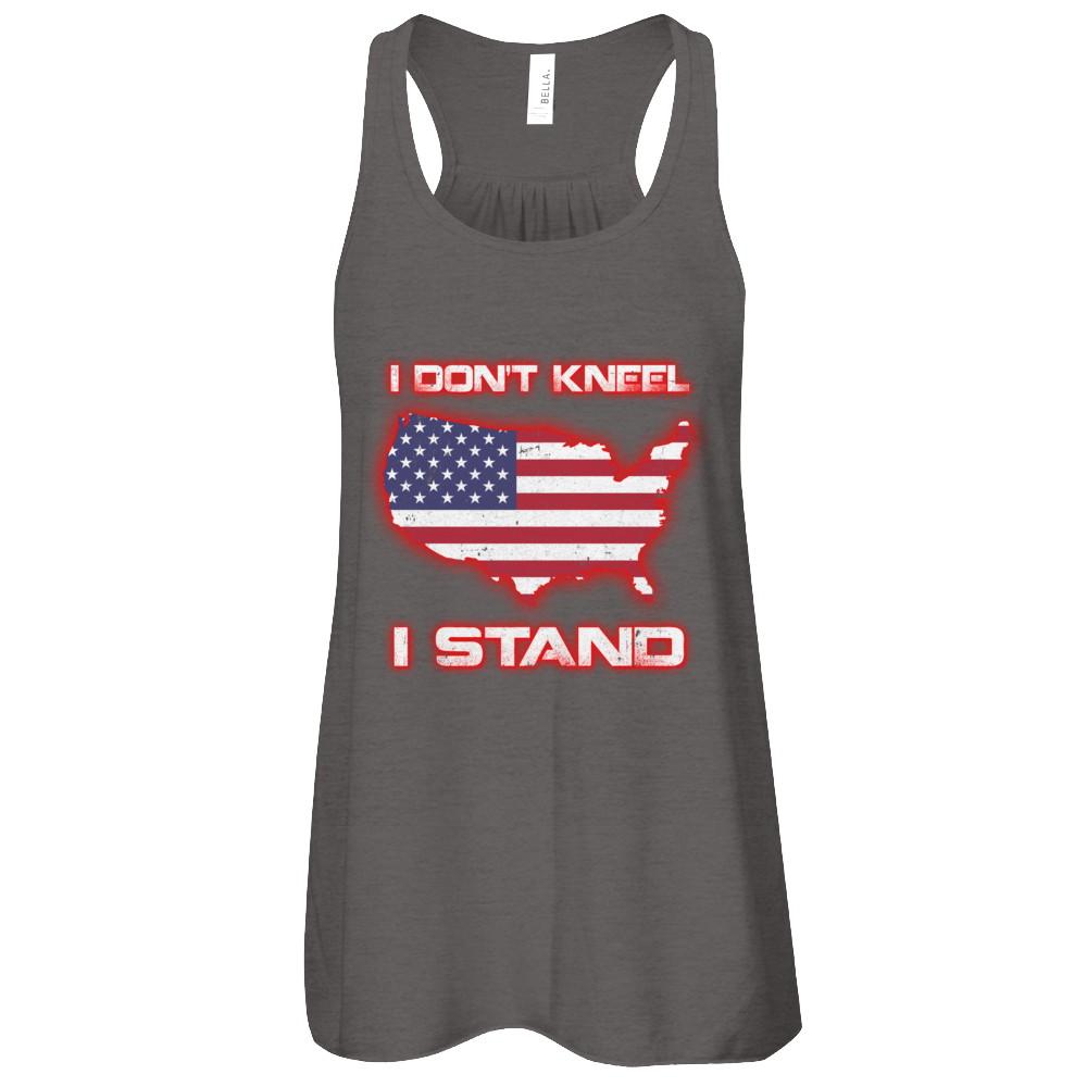 I Don't Kneel I Stand Us American Flag-T-Shirt & Tank Top-