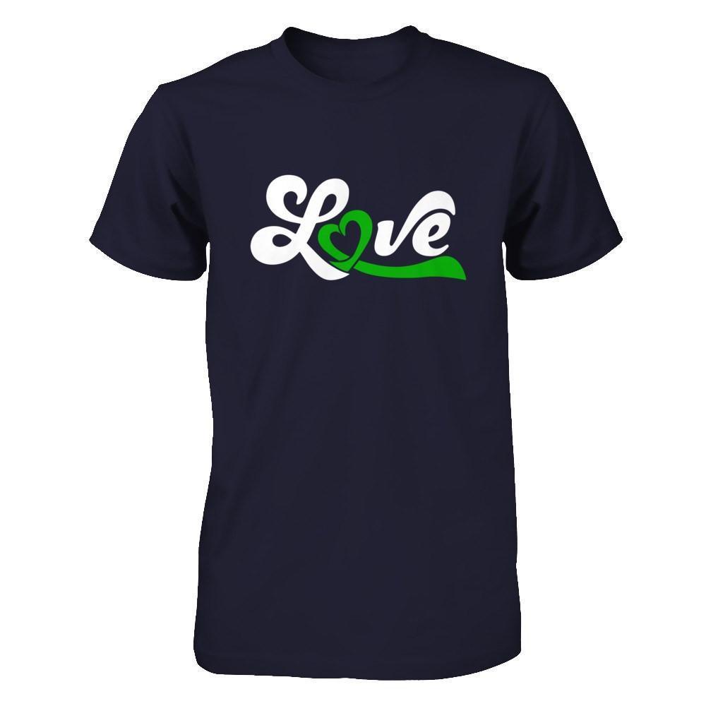 Love Green Awareness Ribbon-T-Shirt & Hoodie-Premium T-Shirt-Midnight Navy
