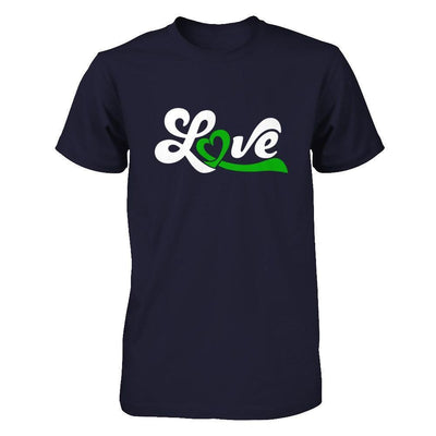 Love Green Awareness Ribbon-T-Shirt & Hoodie-Premium T-Shirt-Midnight Navy
