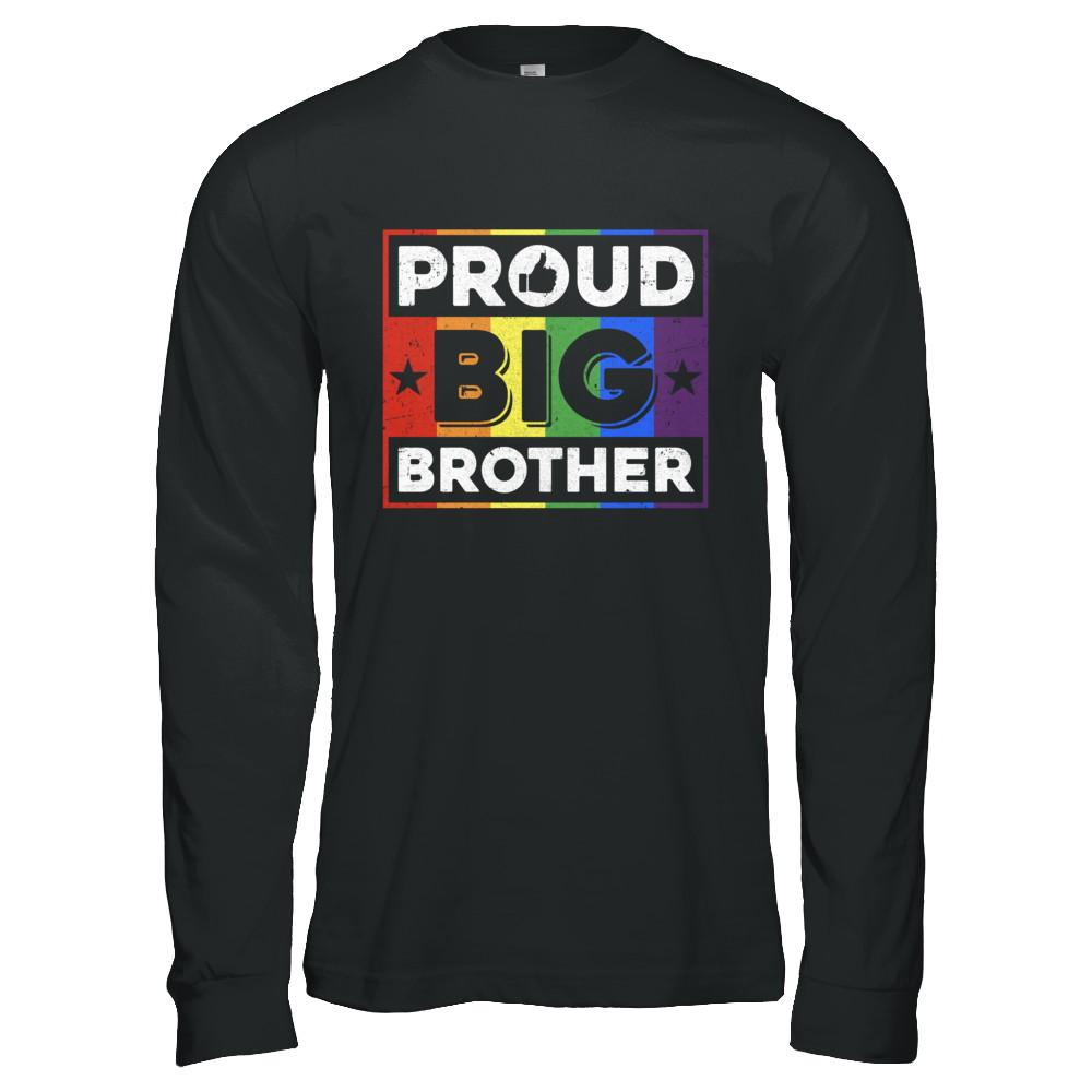Proud Big Brother Gay Lesbian Pride Month LGBT-T-Shirt & Hoodie-Long Sleeve T-Shirt-Black