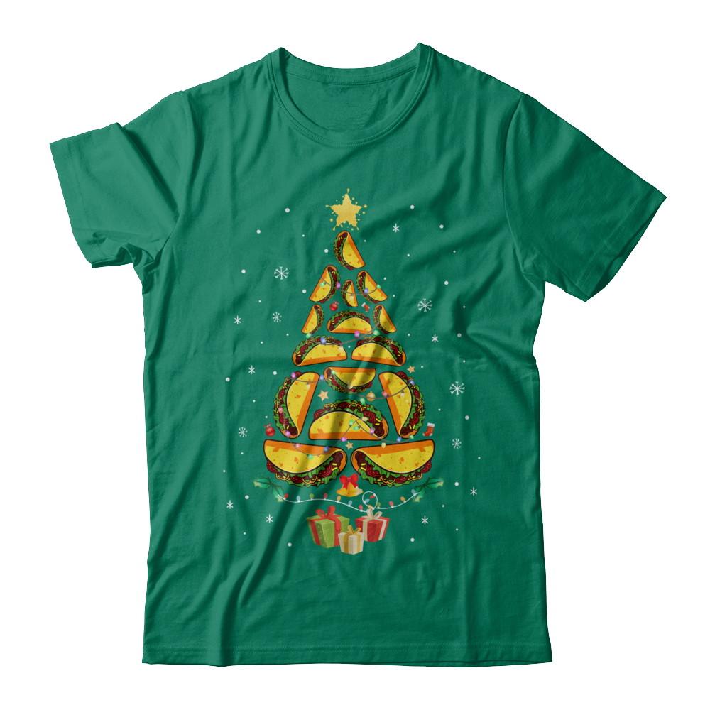 Funny Tacos Christmas Tree Ugly Christmas Sweater-T-Shirt & Sweatshirt-Classic T-Shirt-Kelly Green