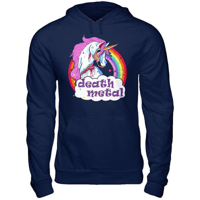 Zombie Unicorn Death Metal-T-Shirt & Hoodie-Pullover Hoodie-Navy