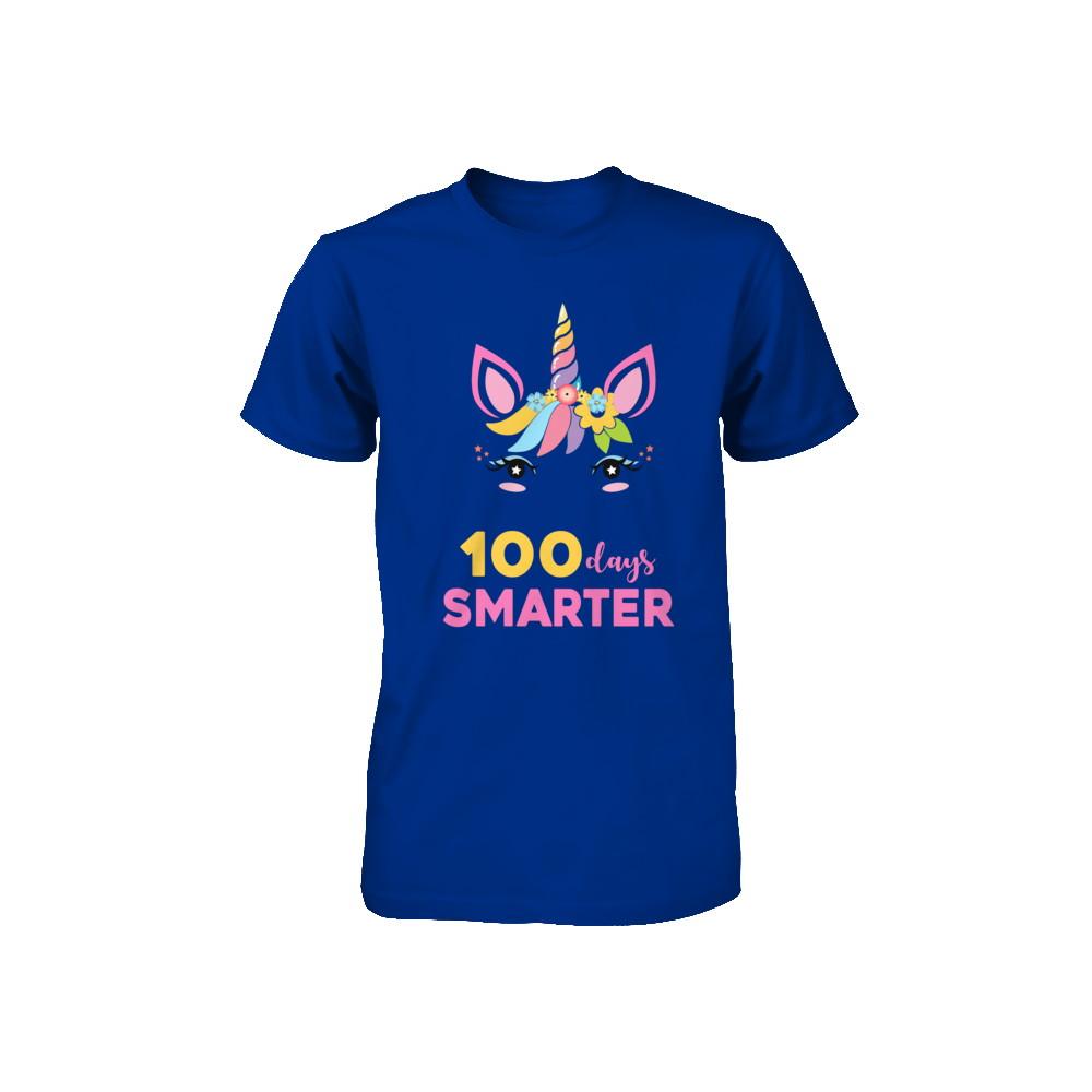 100 Days Smarter Of School Unicorn Girl Gifts Youth-Youth Shirt-