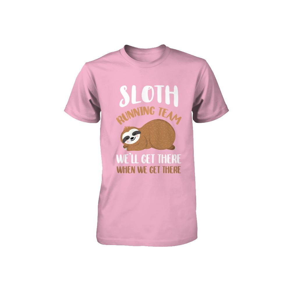 Sloth Running Team We'll Get There When We Get There Youth-Youth Shirt-Toddler T-Shirt-Pink
