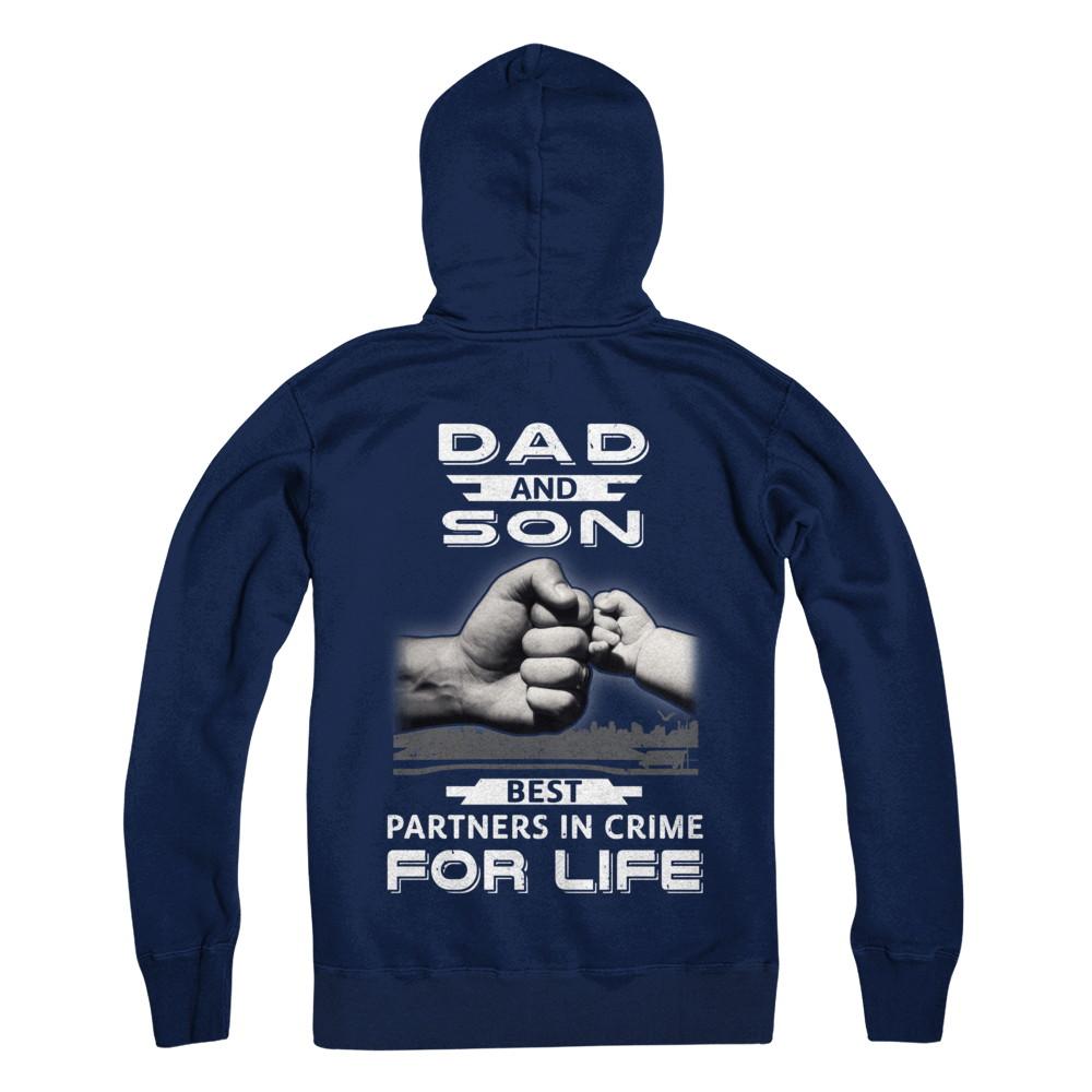 Dad And Son Best Partners In Crime For Life-T-Shirt & Hoodie-Pullover Hoodie-Navy