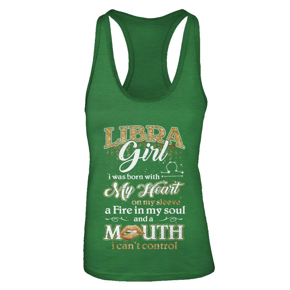 I'm A Libra Girl Lipstick September October Funny Zodiac Birthday-T-Shirt & Tank Top-Women's Ideal Racerback Tank-Kelly Green