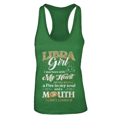 I'm A Libra Girl Lipstick September October Funny Zodiac Birthday-T-Shirt & Tank Top-Women's Ideal Racerback Tank-Kelly Green