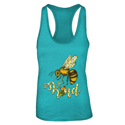 Sunflower Kindness Bee Kind Teacher-T-Shirt & Tank Top-Women's Ideal Racerback Tank-Tahiti Blue
