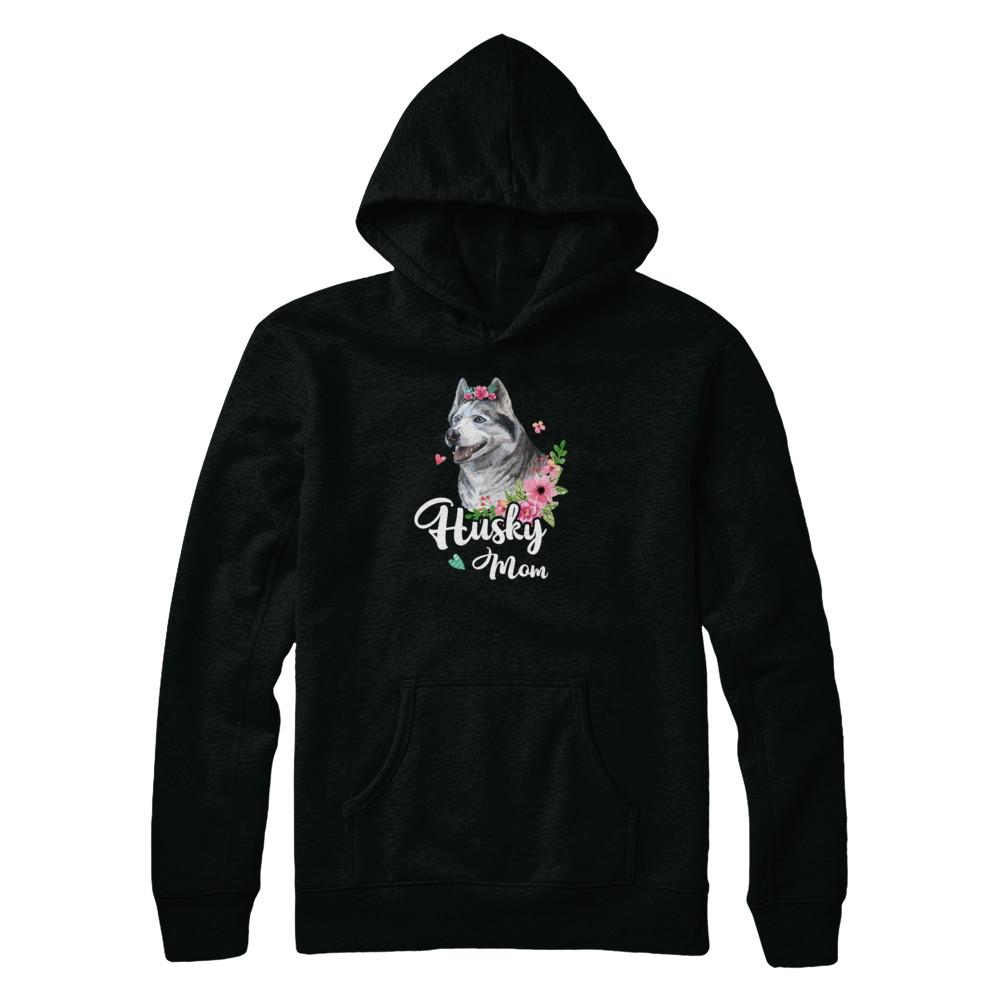 Husky Mom Funny Dog Mom Gift Idea-T-Shirt & Tank Top-Pullover Hoodie-Black