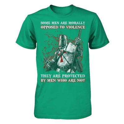 Knight Templar Men Opposed To Violence They Are Protected By Men Who Are Not-T-Shirt & Hoodie-Classic T-Shirt-Kelly Green